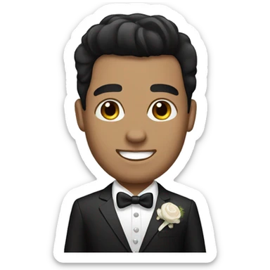 groom with black hair  sticker