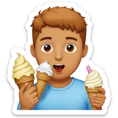 Doodle eating ice cream sticker