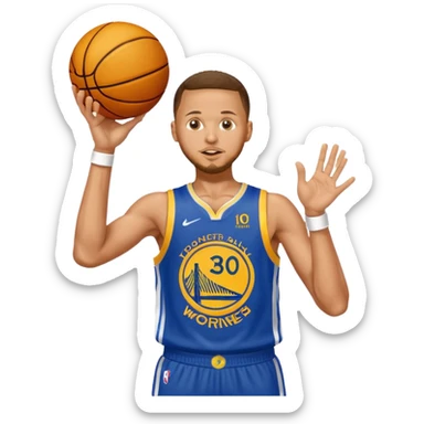 Stephen Curry shooting a basketball of money sticker
