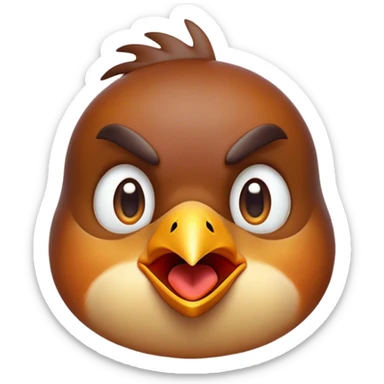 Cinematic Comical Robin Portrait Emoji, Head tilted dramatically with an exaggeratedly shocked expression, featuring a petite, vibrant form with wide, comically expressive eyes full of playful disbelief and a subtly animated beak, Simplified yet hilariously expressive features, highly detailed, glowing with a slightly sassy glow, high shine, dramatic yet playful, stylized with an air of cheeky woodland mischief, soft glowing outline, capturing the essence of a meme-worthy robin that looks ready to side-eye its way into viral fame! sticker