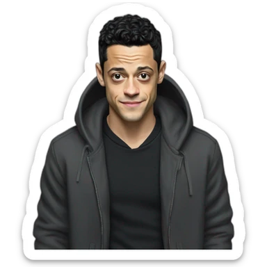 Rami Malek in a Hoodie sticker