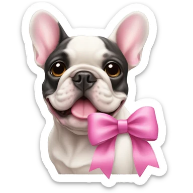 French bulldog with a pink bow  sticker