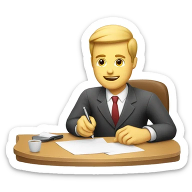 white Sales man writing an offer sticker