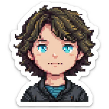 boy with slightly wavy hair sticker