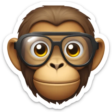 Monkey con gafas rojas que tenga cosas cómo de el futuro 2027 sticker