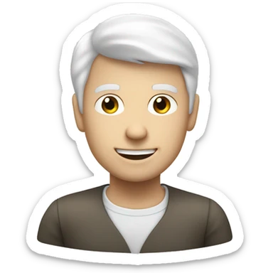 a white-skinned Personal mentor for the development of soft skills with a tablet in his hands sticker