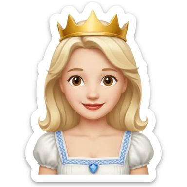 dorothy queen blonde hair, white dress sticker