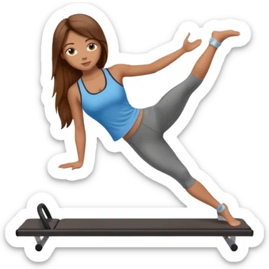 Pilates girl tan skin and brown long hair  sticker