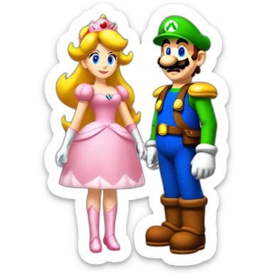 Mario Bros with Princess Peach sticker