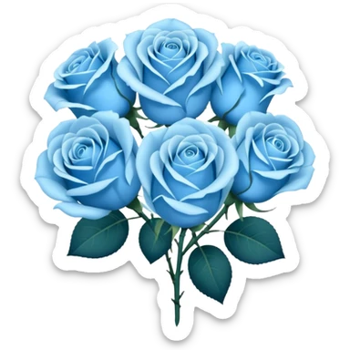 A bouquet of light blue roses sticker