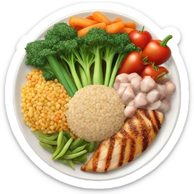 a large plate of healthy food sticker
