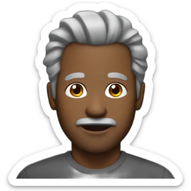 45 years old black  man with grey hair but no facial hair sticker