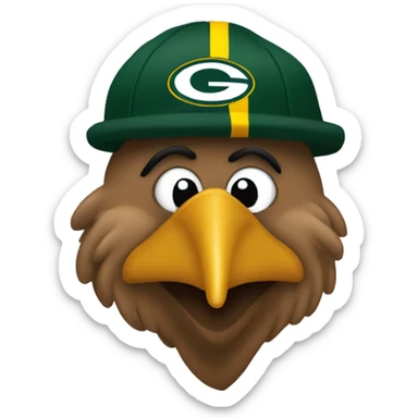 A Turkey that’s a Green Bay packer fan  sticker