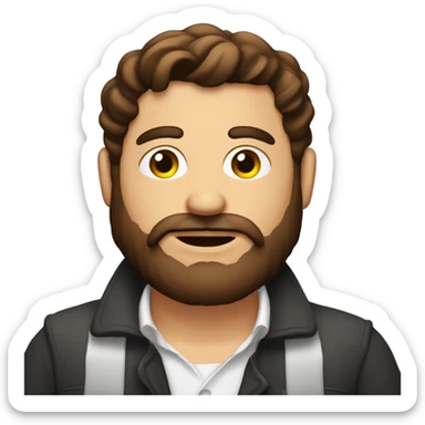 hombre piel clara joven con barba ojos cafe sticker