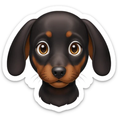 Perro salchicha negro enano sticker