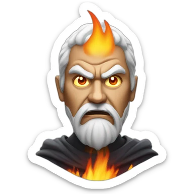 wizards face angry with fire eyes sticker