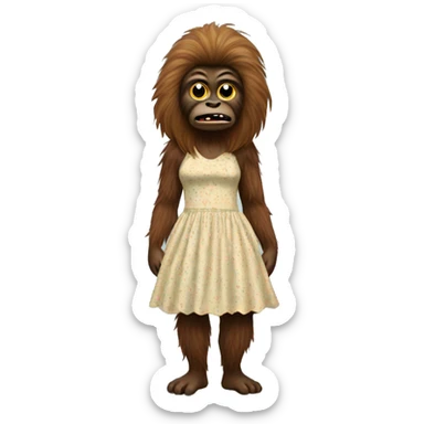 Sasquatch wearing a dress sticker