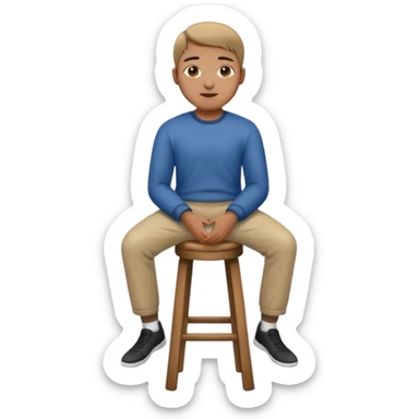 a person sitting on stool straight back sticker