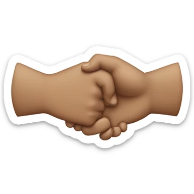 One hand holding another hand while the other hand is clenched sticker