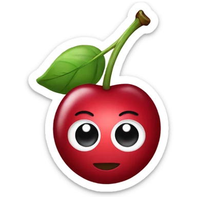cherries with bow as stem sticker