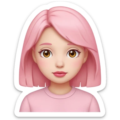 “Emoji girl, soft girl aesthetic, pink blush sticker