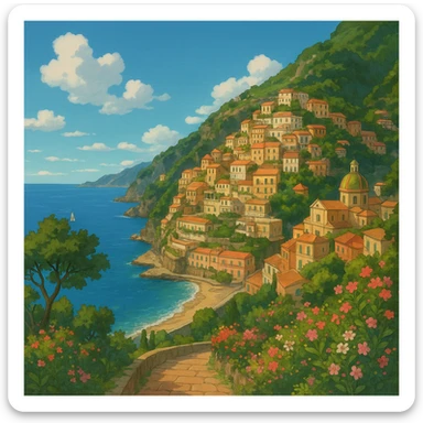 amalfi coast, italy sticker
