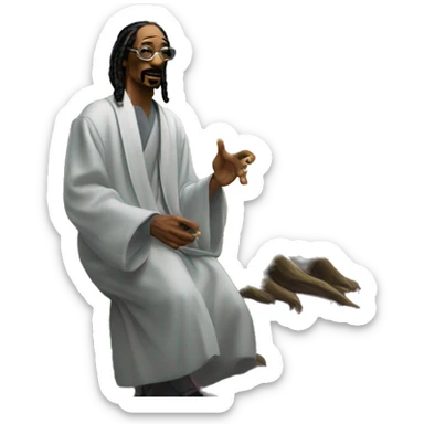 snoop dogg talking to a ethereal wise tree sticker