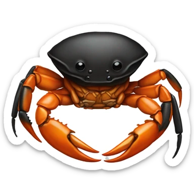 crab half black, half orange burnt sticker