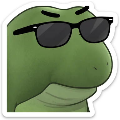 Bald smiley face with sunglasses on the back sticker