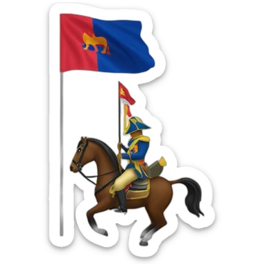 cambodgian flag with a horse soldier sticker