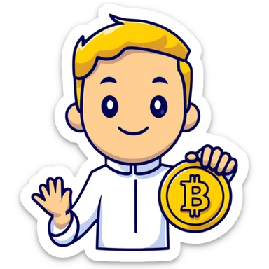 Royal Prince Artur with YUSRA cryptocurrency symbol sticker
