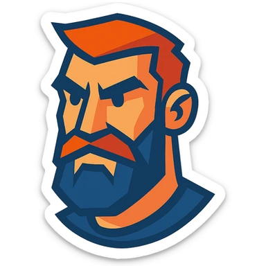 A thick, angular beard and mustache, vibrant toon style, suitable for Twitch users. sticker