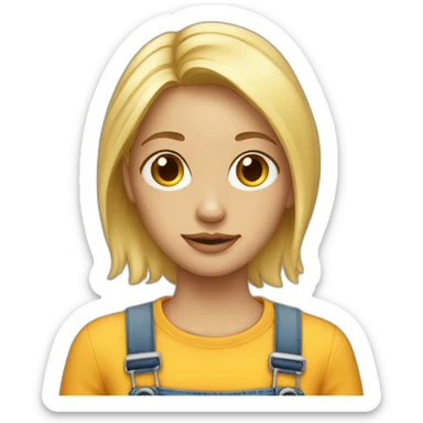 blonde girl with nose ring and dungarees sticker