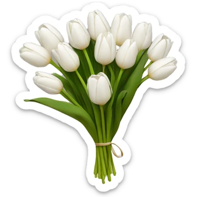white tulip bouquet sticker