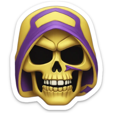 skeletor yellow and purple sticker
