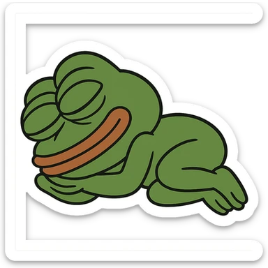create a pepe sleeping, white background sticker
