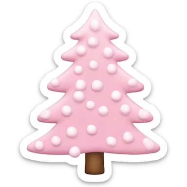 pastel pink christmas tree sticker