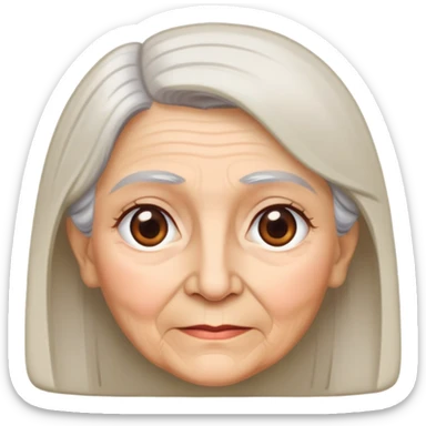 grandmother with straight hair and brown eyes sticker