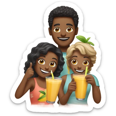Two people drinking a mango smoothie  sticker