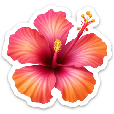 red and pink and orange hibiscus flower sticker