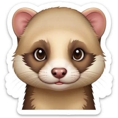 Ferret with brunette hair and blond highlights sticker
