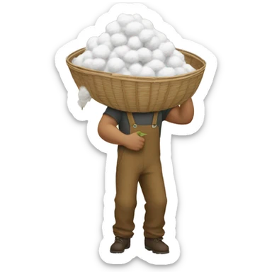 man harvesting cotton sticker