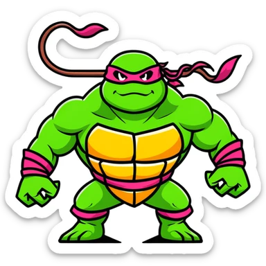 Hun from Teenage Mutant Ninja Turtles, muscular gang leader sticker