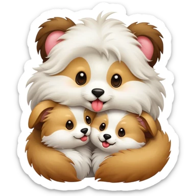 cute animals licking animals sticker