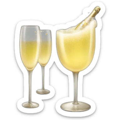 Coupe de champagne avec des bulles sticker