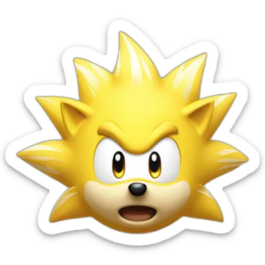 Yellow super sonic the hedgehog sticker