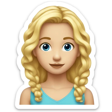 fille 9 ans blonde yeux bleu boucle sticker