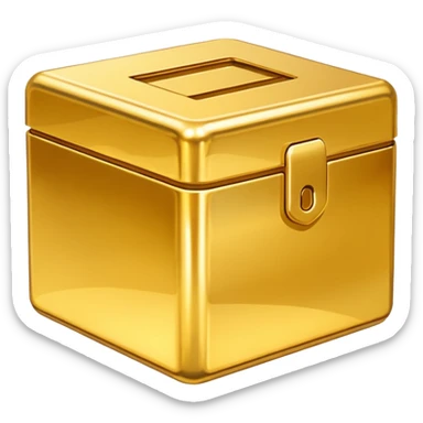 open Gold box direct frontal view sticker