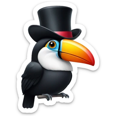 Toucan with a tophat sticker