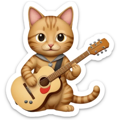 rockstar cat who plays guitar sticker